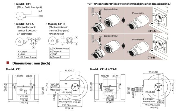 LINE Seiki CT1-3:10A ( CT1-A series) thiết bị đo chiều dài vải kết nối PLC - Image 3
