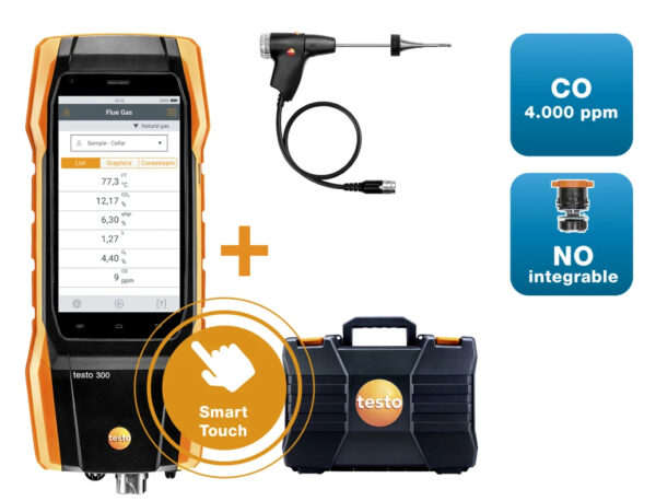 TESTO 300 Longlife kit 1 thiết bị đo khí thải  O2, CO 4,000 ppm